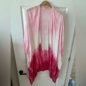 Pink and White Tie-Dye Kimono